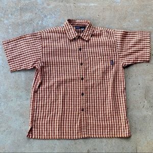 Kids Short-Sleeve Button-Up Shirt - Brown Plaid